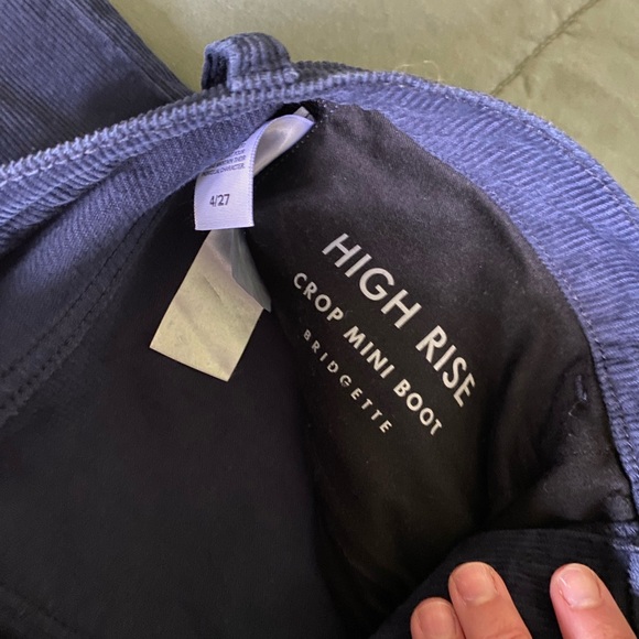 Lucky Brand High Rise Crop Mini Boot Bridgette Blue Cordory Jeans Size 27 - Picture 2 of 3